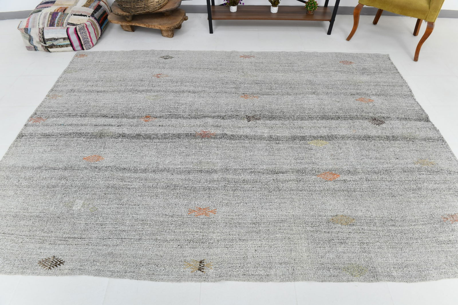 6'7'' x 7'5'' Turkish Flatweave Kilim Rug - 60750 - 6