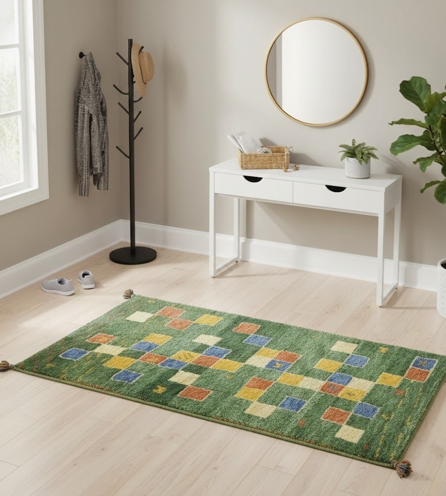 Green Tribal 2'6X4 Indo-Gabbeh Oriental Rug - 2