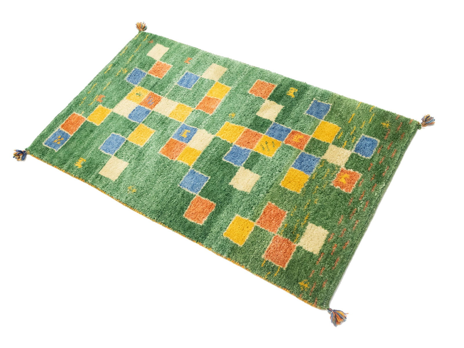 Green Tribal 2'6X4 Indo-Gabbeh Oriental Rug - 4