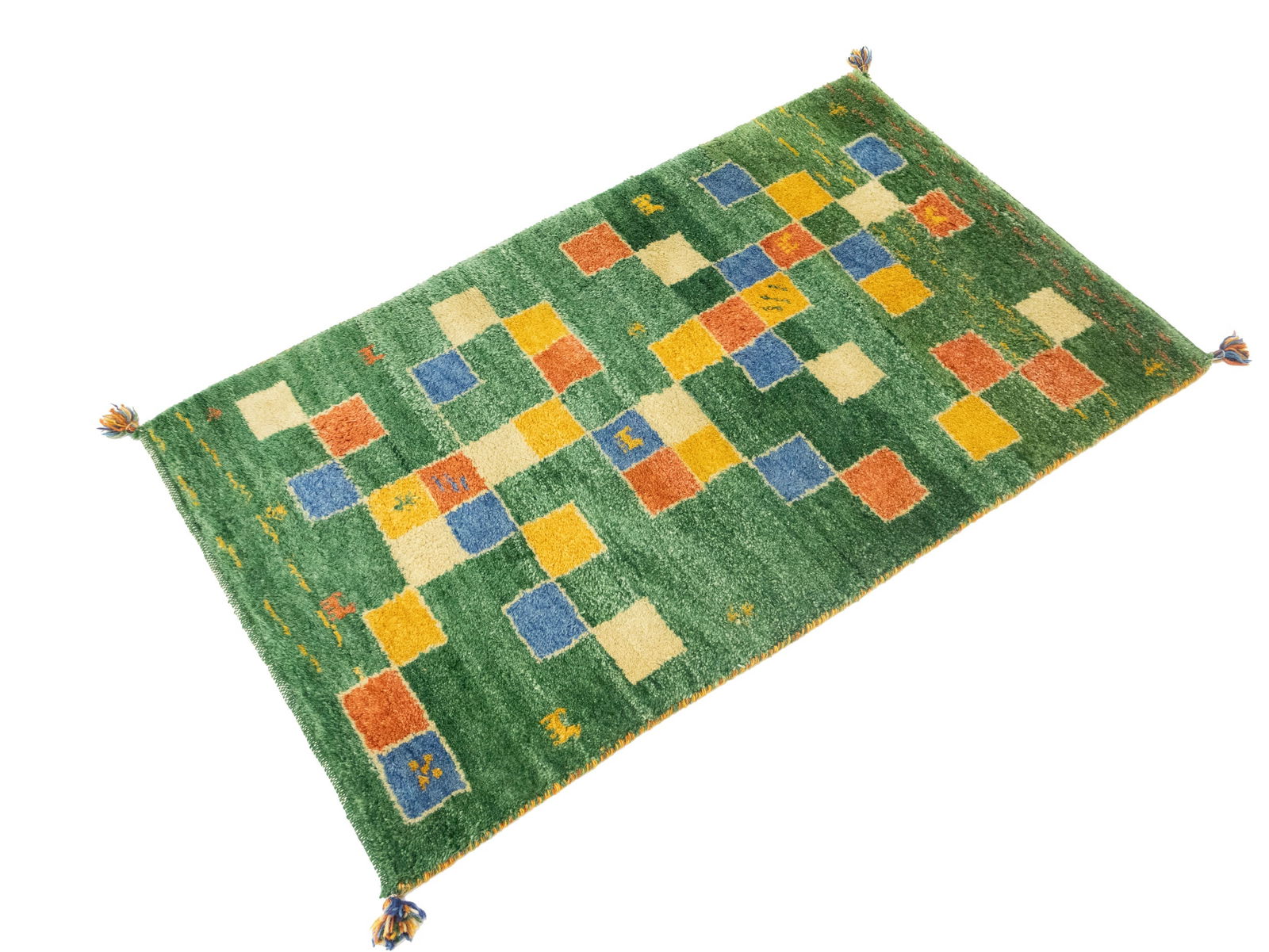 Green Tribal 2'6X4 Indo-Gabbeh Oriental Rug - 5