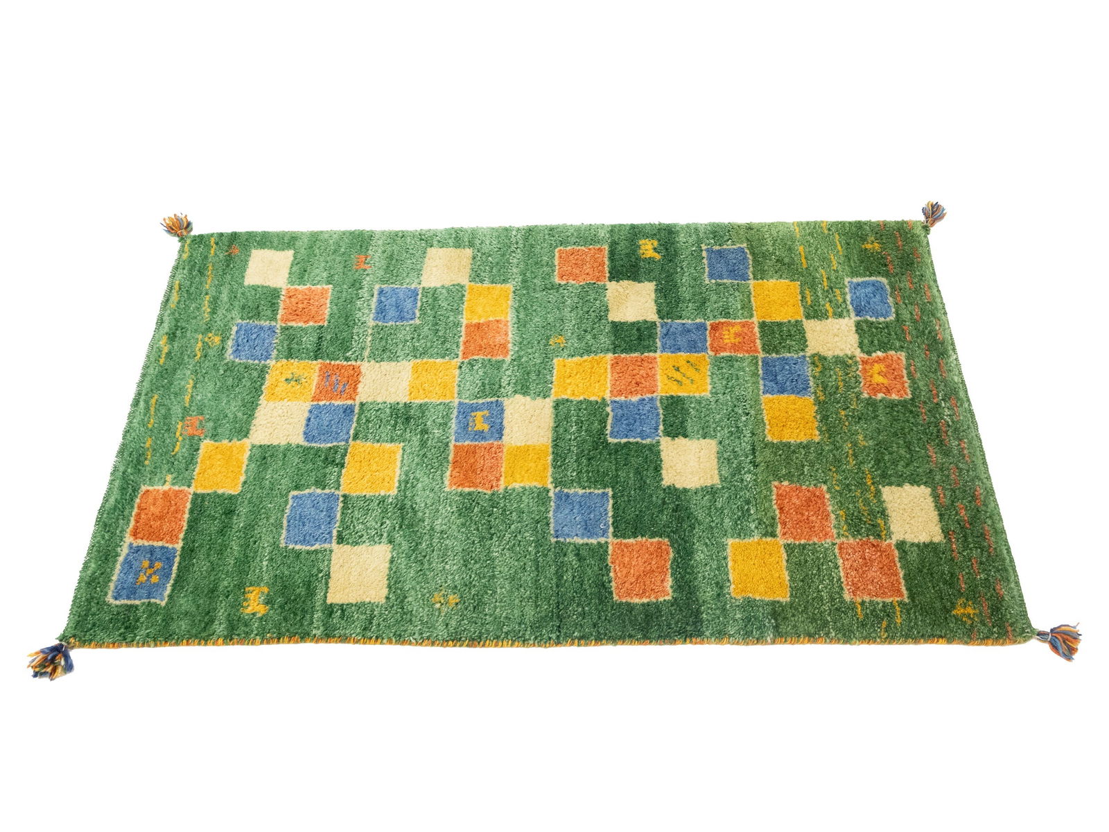 Green Tribal 2'6X4 Indo-Gabbeh Oriental Rug - 7
