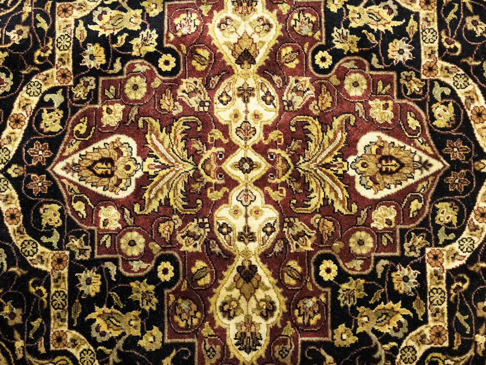 Black Floral Classic 8'7X11'9 Agra Jaipur Oriental Rug - 12