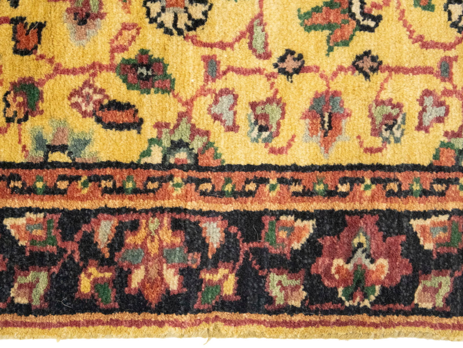 Golden Beige Floral 2'6X12 Oushak Oriental Runner Rug - 10