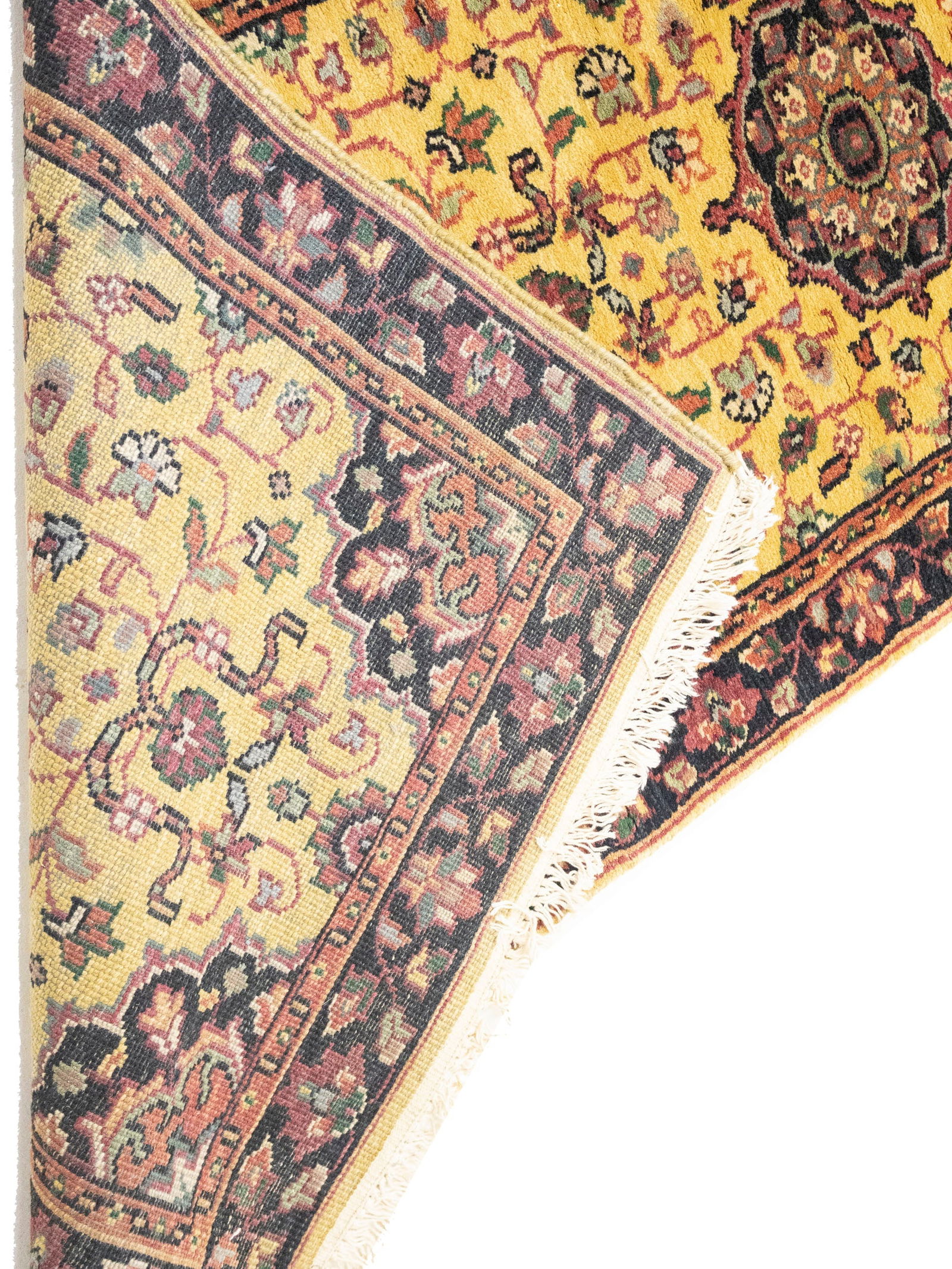 Golden Beige Floral 2'6X12 Oushak Oriental Runner Rug - 12