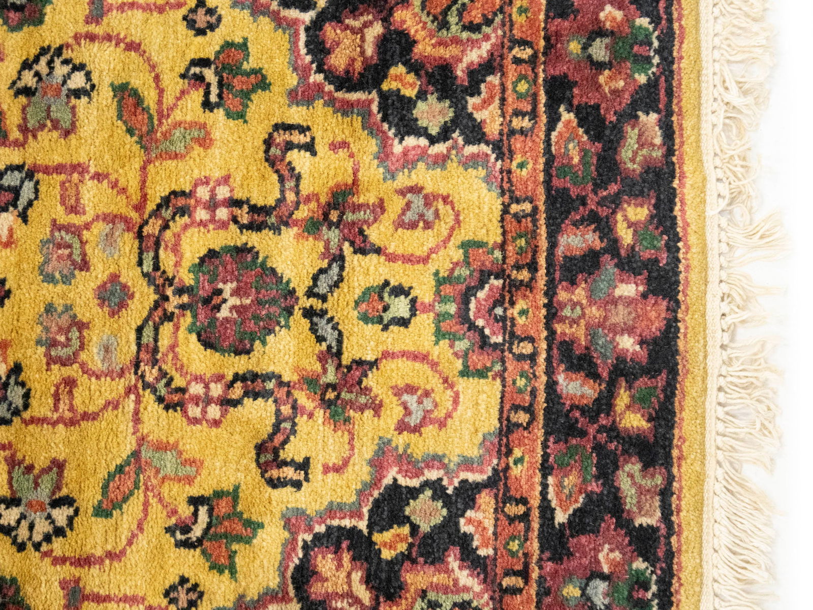 Golden Beige Floral 2'6X12 Oushak Oriental Runner Rug - 9