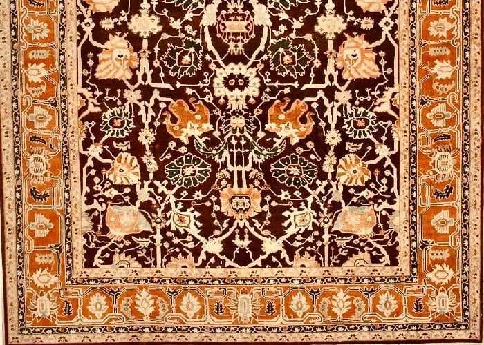 Hand Knotted Indo-Heriz Black Wool Geometric Oriental Area Rug 10'1" x 14'3" - 2