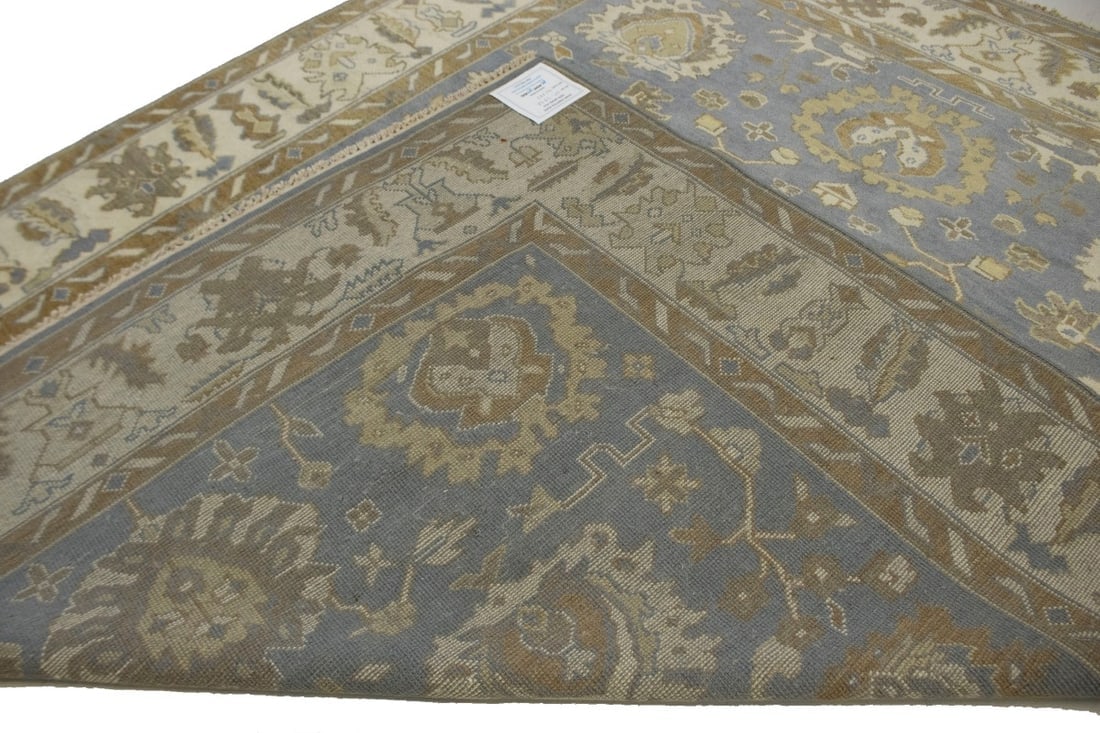 Slate Grey Floral 8X10 Oushak Chobi Oriental Rug - 10