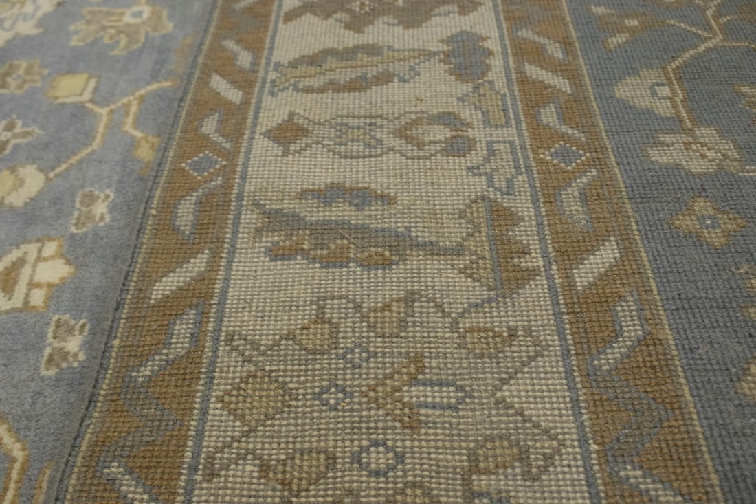 Slate Grey Floral 8X10 Oushak Chobi Oriental Rug - 11