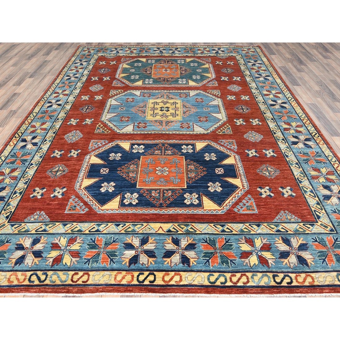Imperial Red Armenian Inspired Natural Wool Hand Knotted Oriental Rug - 2