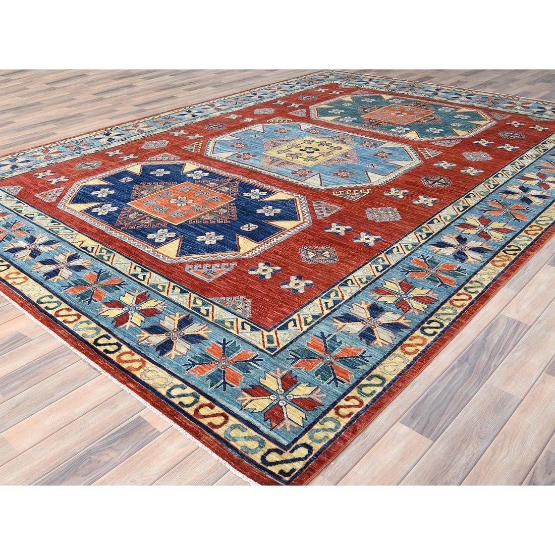 Imperial Red Armenian Inspired Natural Wool Hand Knotted Oriental Rug - 3
