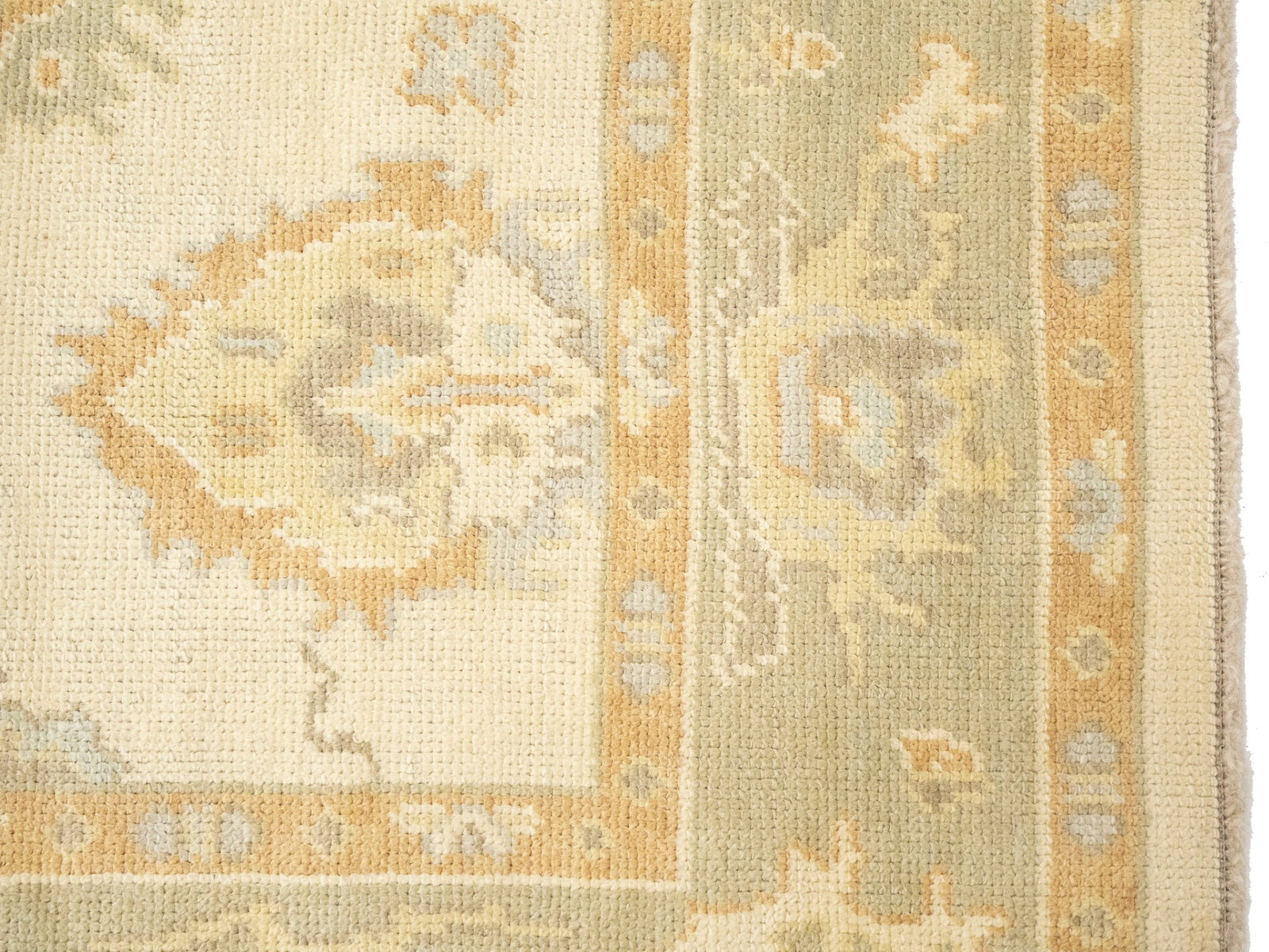 Floral Muted Oushak 3'6X12'7 Turkish Oriental Runner Rug - 11