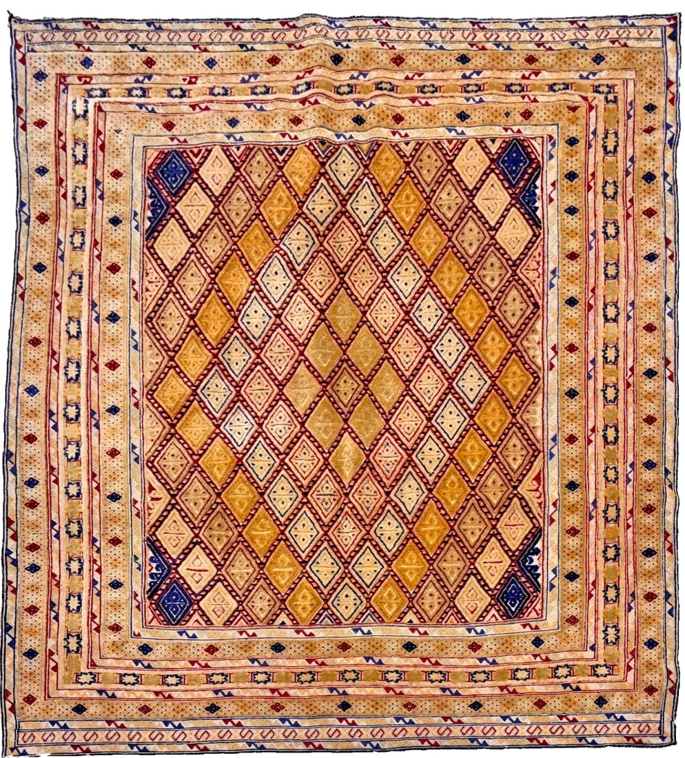 Hand-Knotted Balouch Tribal Wool Geometric Afghan Oriental Area Rug 4'1" x 6'10" - 9
