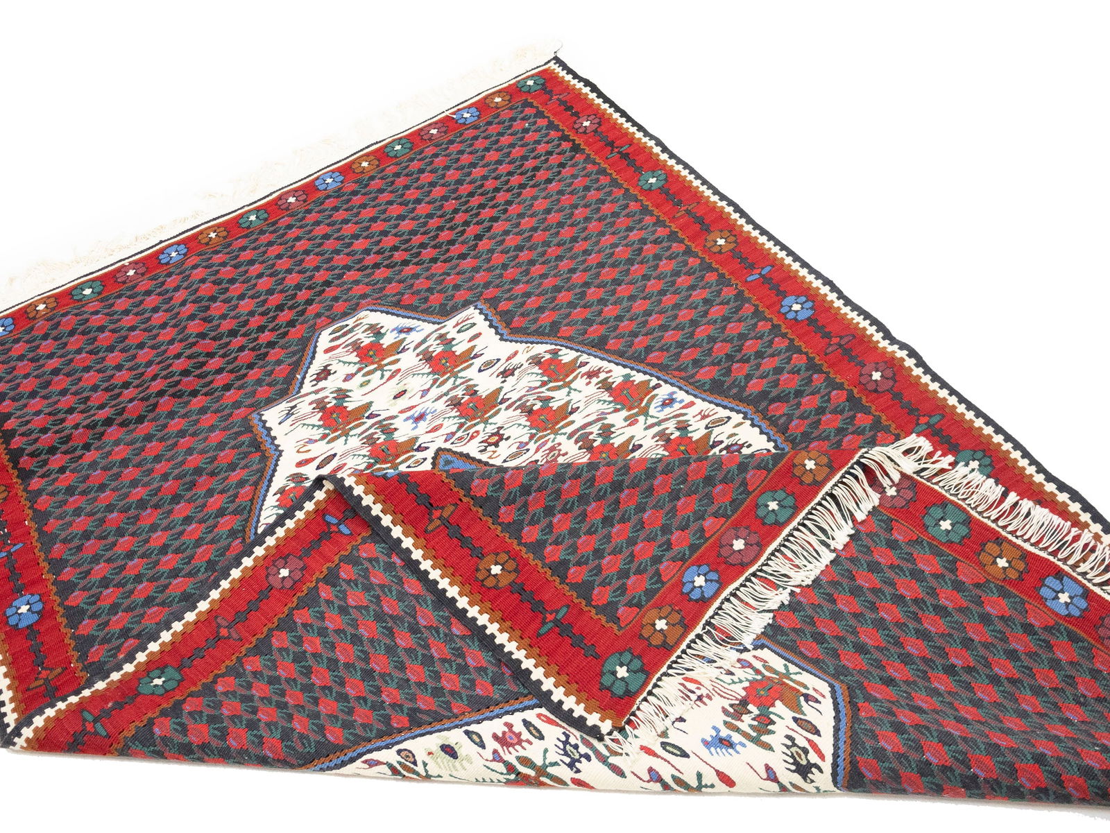 Multicolored Floral Tribal 4X5 Kilim Afghan Oriental Rug - 13