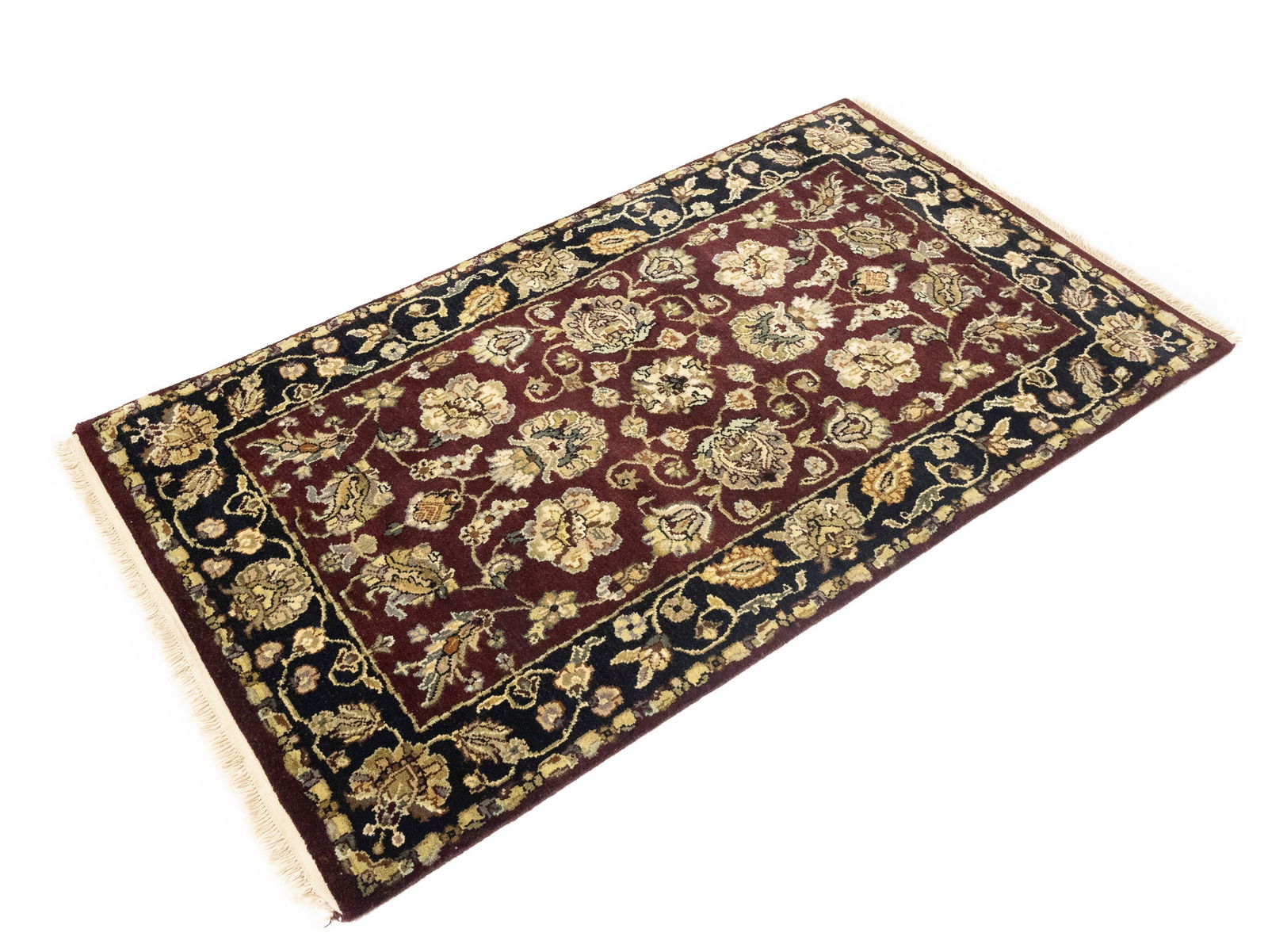 Maroon Floral Classic 3X5 Agra Jaipur Oriental Rug - 5