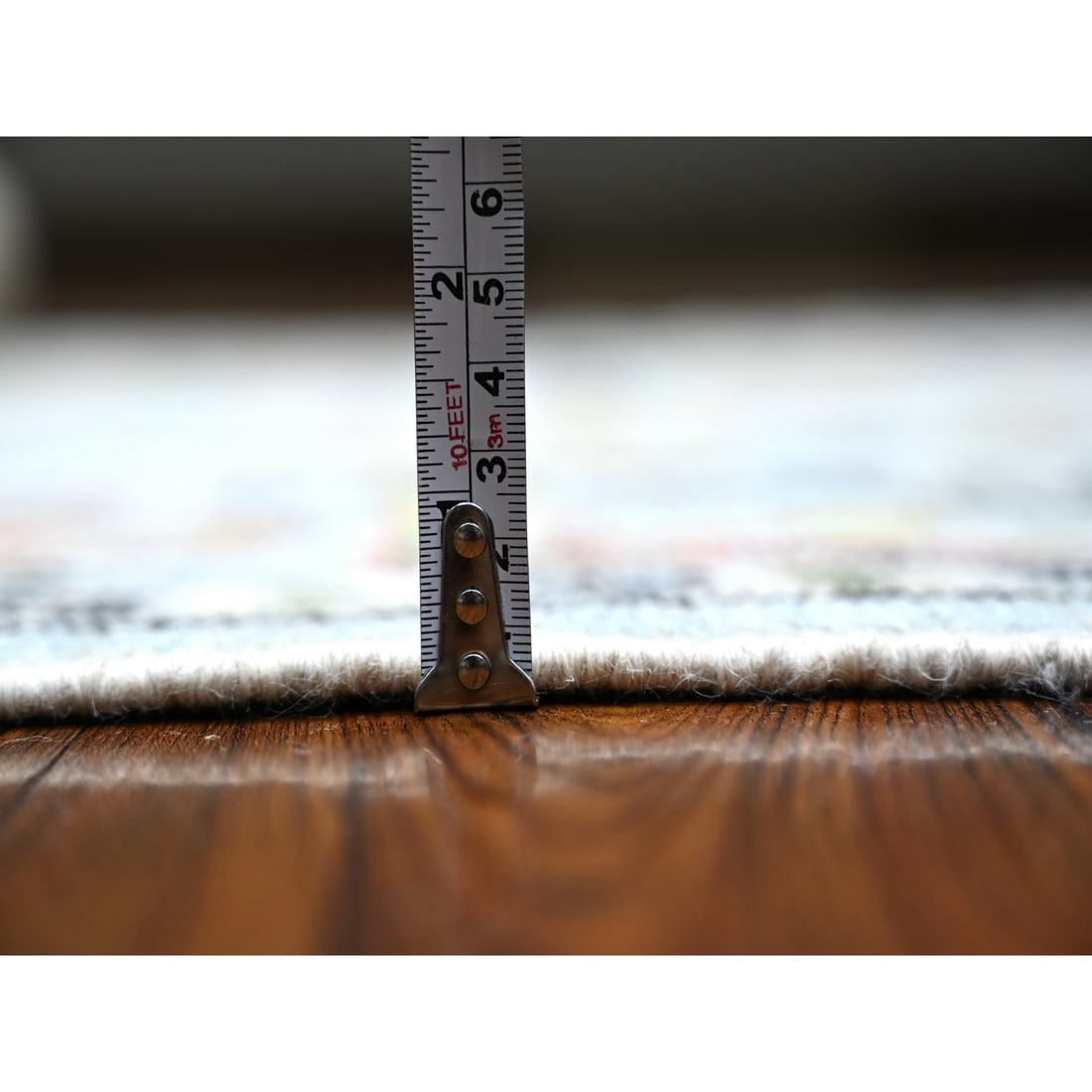 Sky Blue, Afghan Angora Oushak Wool Hand Knotted Oriental Rug - 5