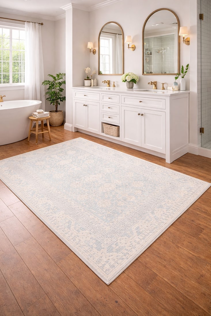 Beige Floral Khotan 4X6 Oushak Oriental Rug - 2