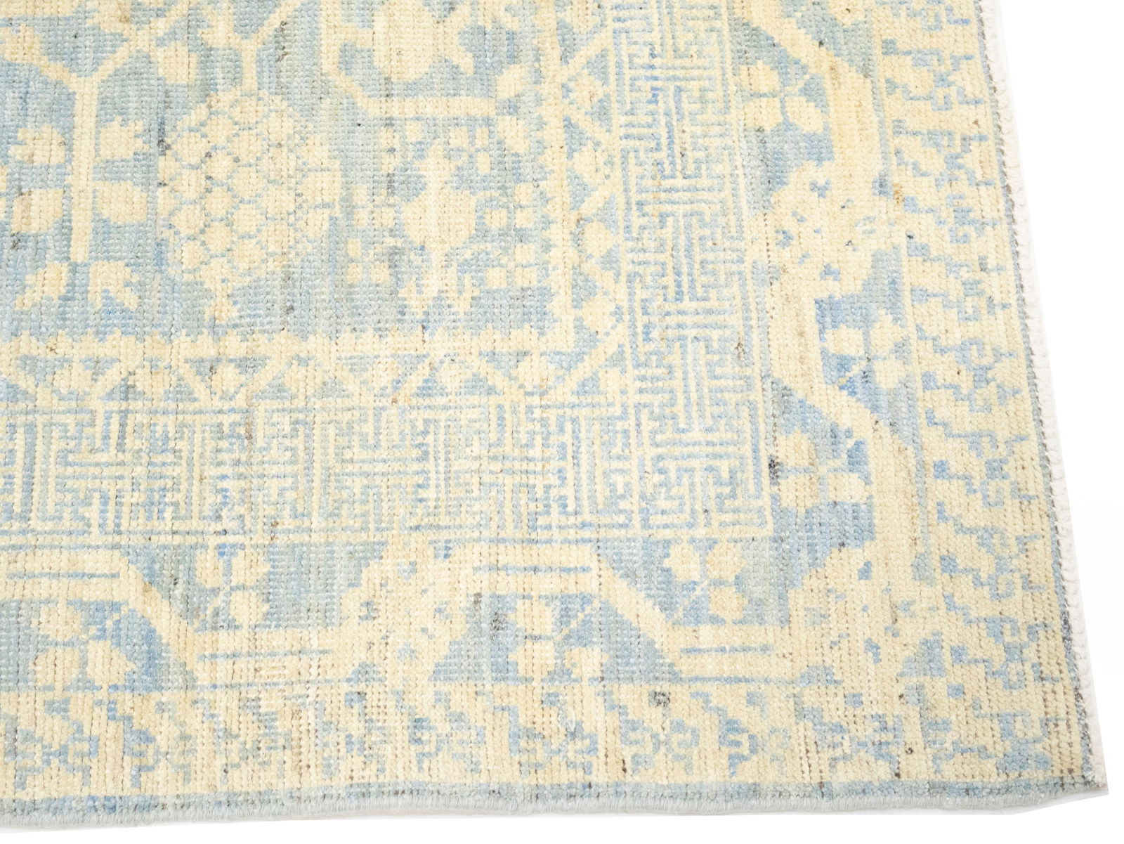 Beige Floral Khotan 4X6 Oushak Oriental Rug - 9