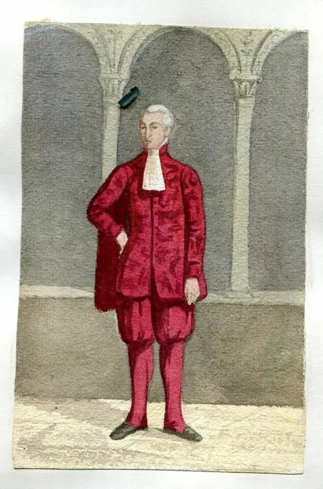 Antique Religious Drawing Original Ecclesiastical Clothes, Christian Religious - 5