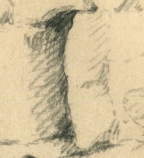 1934 Vegetation, Landscape, Ruins - Drawing Vintage Pencil Original - 3