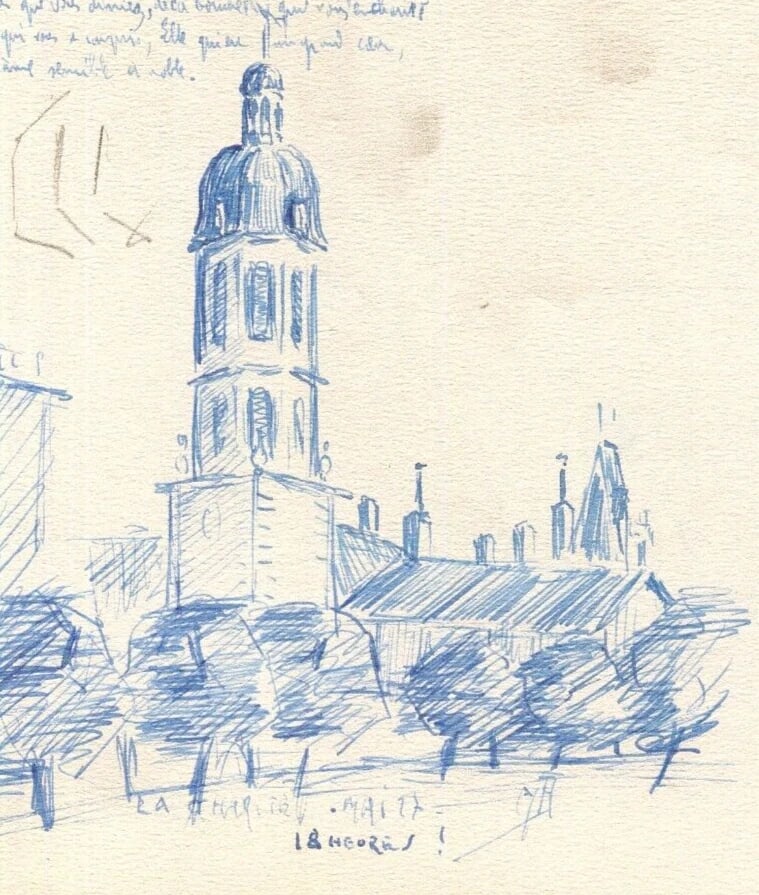 Vintage Ink Original Drawing Figures, Landscape and Cityviews circa 1930 - 5