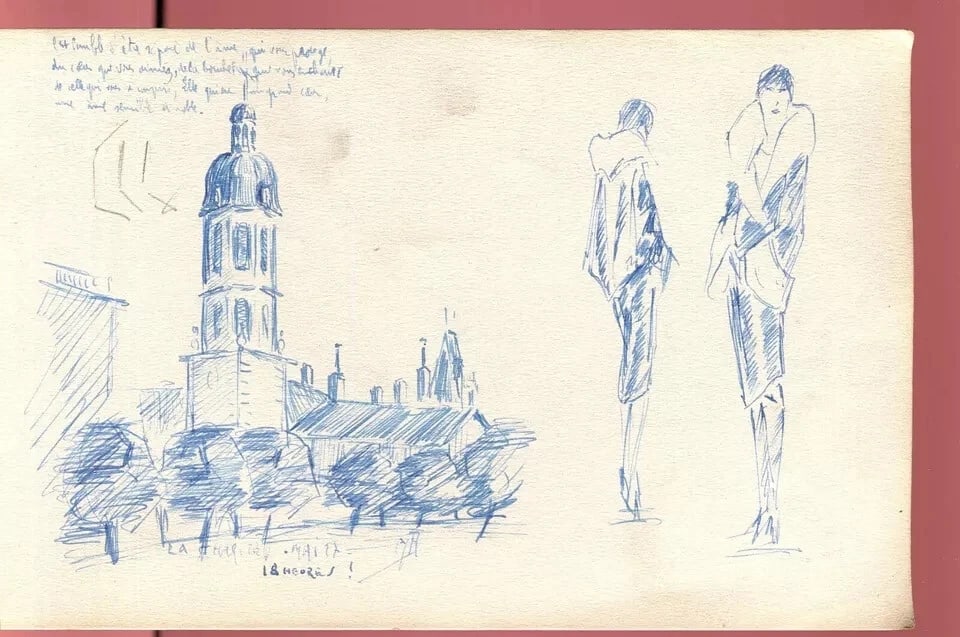 Vintage Ink Original Drawing Figures, Landscape and Cityviews circa 1930 - 9