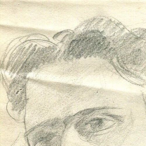 Vintage Original Pencil Drawing Man Portrait c. 1929 - 8