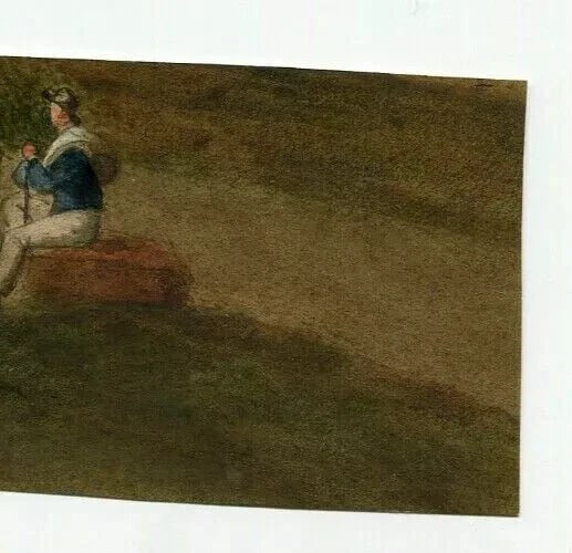 Antique Original Drawing 19th century - Characters, Genre Scene, Peasants - 6