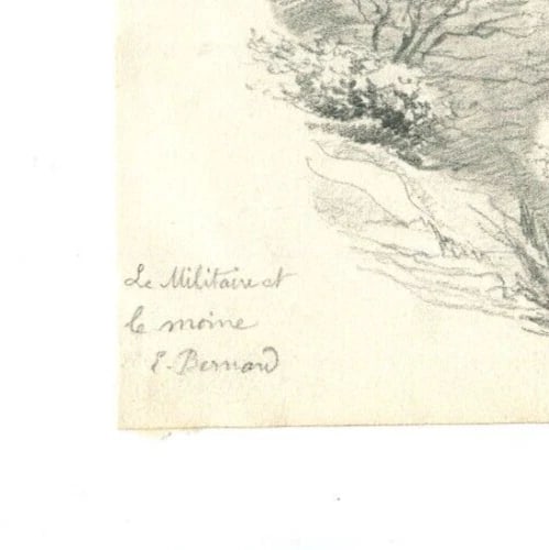 Sketch, Rocks, Pont de Salineres, Anderze - Drawing Antique Original - 5