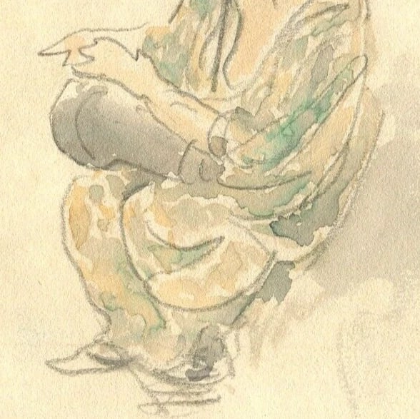 Antique Original Signed Drawing Woman Portrait Playing Dambé - 4