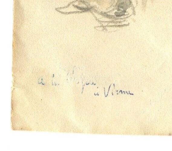 Antique Original Signed Drawing Woman Portrait Playing Dambé - 5