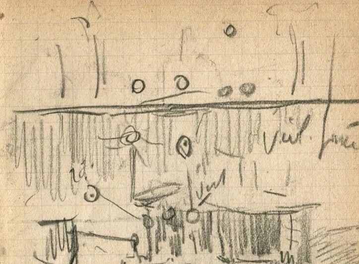 Vintage Pencil Original Drawing Boat, River, Sketch, Artwork - 4