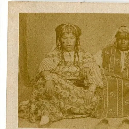Ouled Nail Tribe Women – Orientalist Algeria Portrait c 1870 CDV Photo - 3