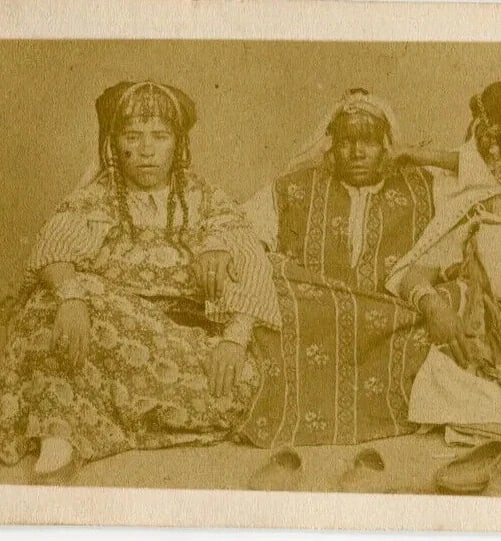 Ouled Nail Tribe Women – Orientalist Algeria Portrait c 1870 CDV Photo - 4