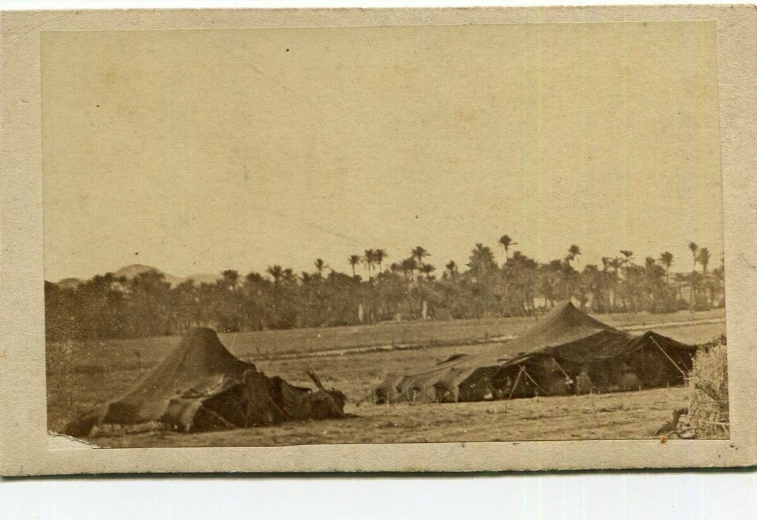 CDV Photo – Desert Camp with Tents – Orientalist Landscape c 1870 (1 of 9)