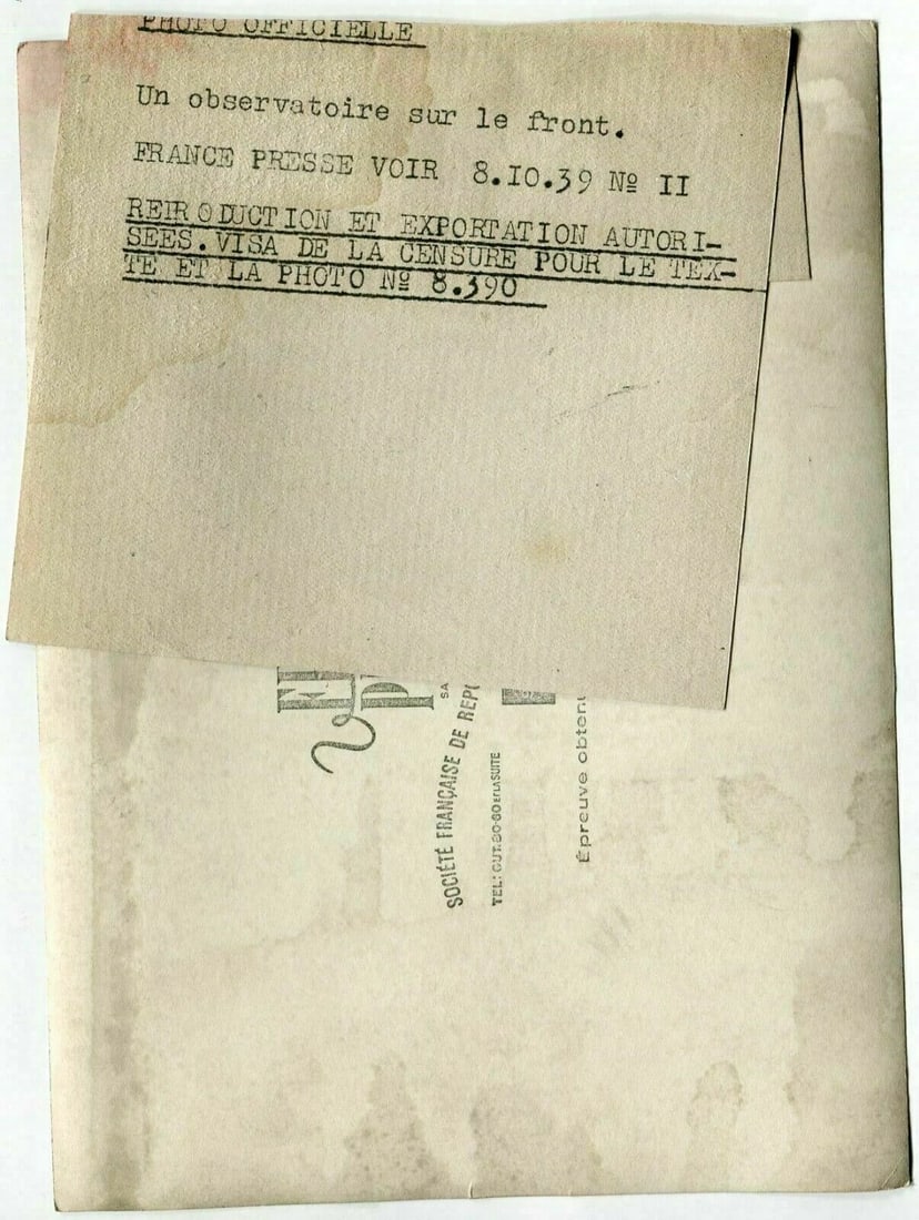 08.10.1939 Observatory on the front WWII - Vintage Photographs FRANCE PRESSE - 8