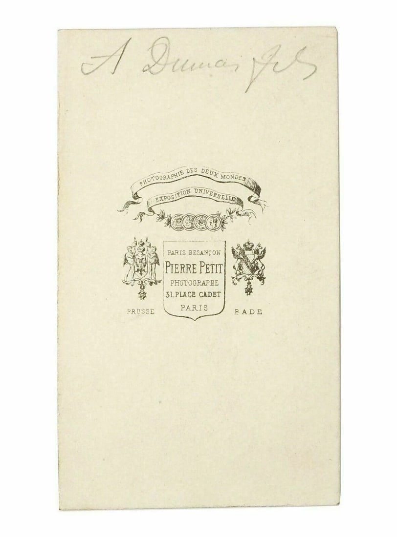 1860 Author, Son of Dumas Père CDV Photo – Alexandre Dumas Fils - 8