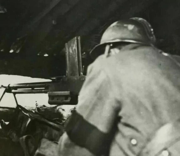 Vintage Photography FRANCE PRESSE Cagna of a Machine Gunner Post WWII 1940 - 5