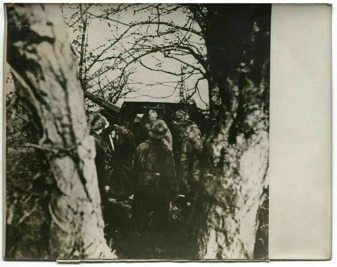 Vintage Photograph France Presse - Piece de I05 sur Batterie au front WWII 1939 - 3