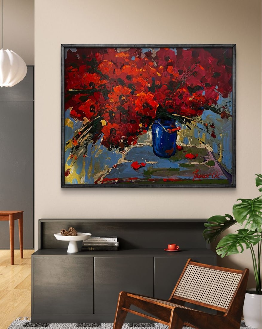 Oil painting Poppies are red Oksana Ivanyuk - 3