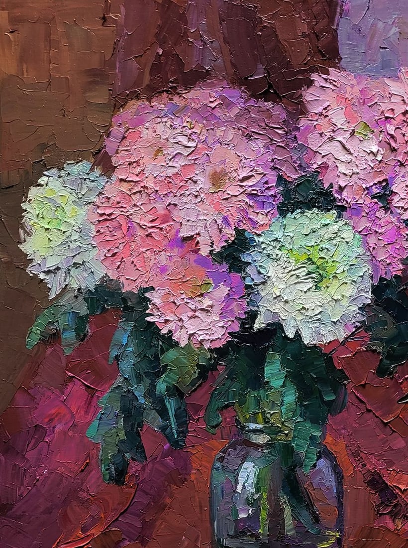 Oil painting Bouquet of chrysanthemums Boris Serdyuk - 4