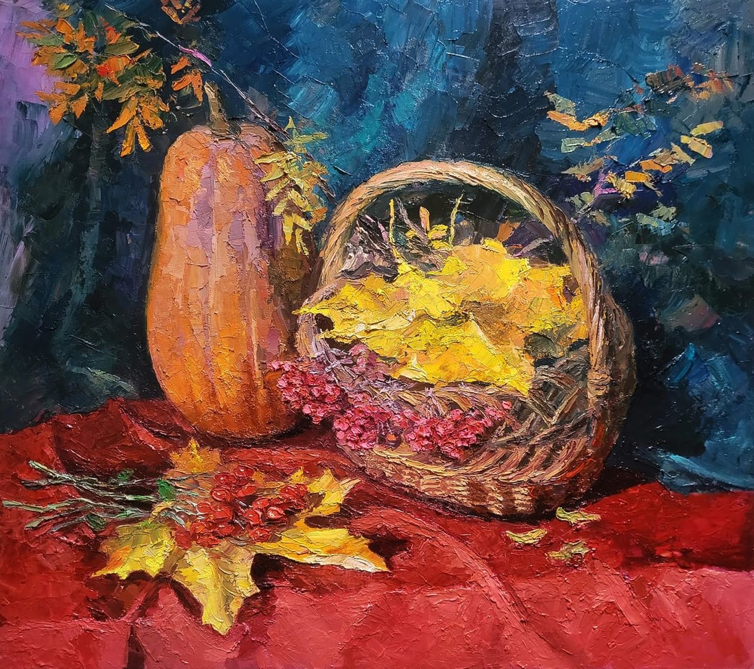 Oil painting Still life with pumpkin Boris Serdyuk (1 of 7)