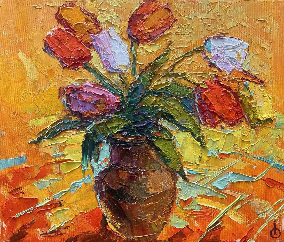 Oil painting Spring tulips Oksana Kalenyuk (1 of 4)