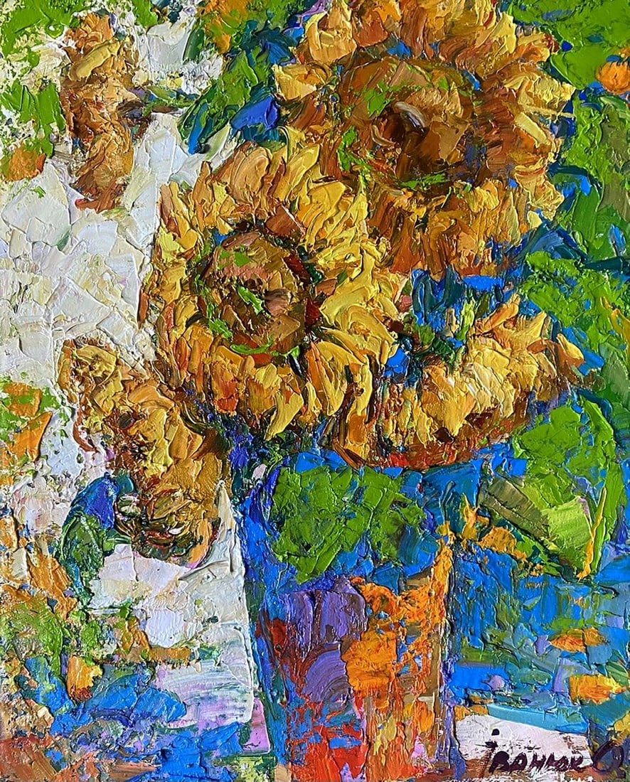 Oil painting Sunflowers Alex Kalenyuk (1 of 8)