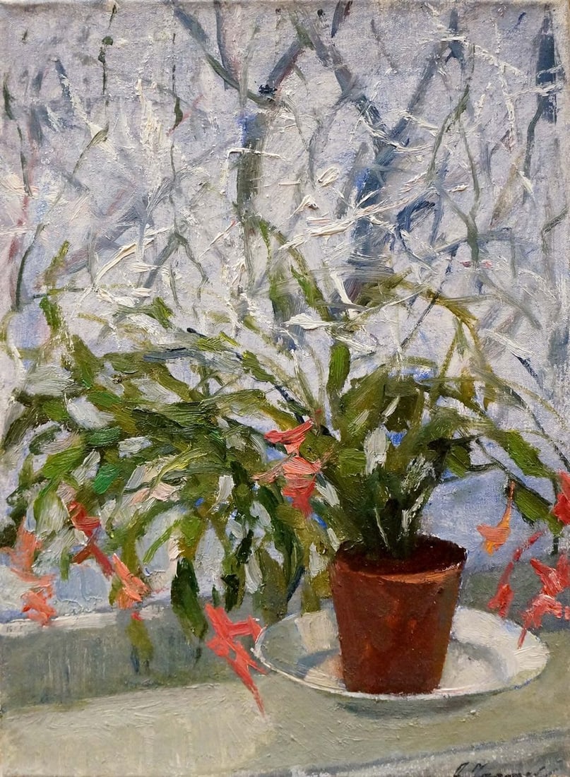 Oil painting Flowers Chernyaev Anatoly Grigoryevich: Title: Oil painting Flowers Chernyaev Anatoly Grigoryevich Description: Verne 88 *** ABOUT THIS PAINTING *** * TITLE: "Flowers" * ARTIST: Chernyaev Anatoly Grigoryevich * SIZE: 50x40 cm/'19.68x15.74 i