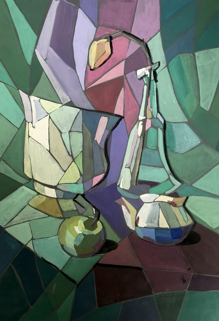 Gouache painting Table in the kitchen Unknown artist (1 of 11)