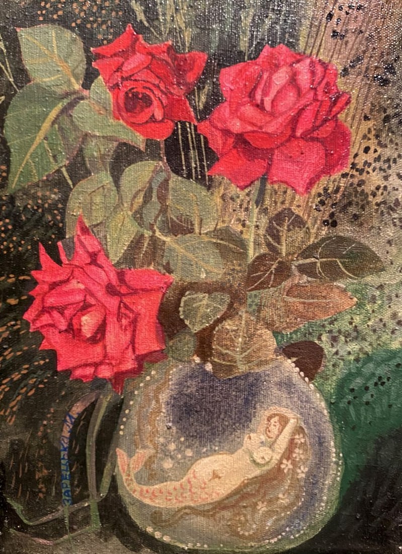 Oil painting Mermaid with roses Maya Zaretskaya (1 of 9)