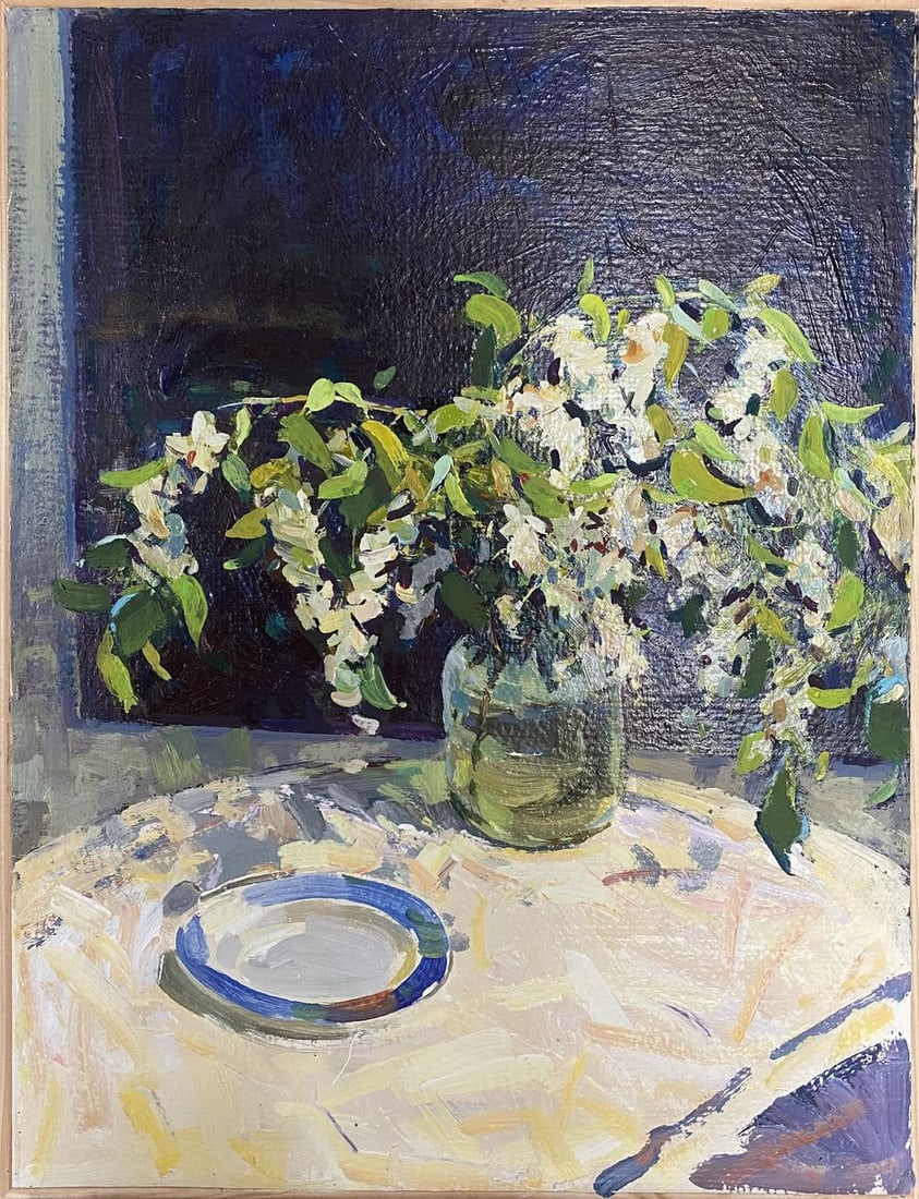 Oil painting Still life at the night window Dragomirova Nina Stepanovna (1 of 11)