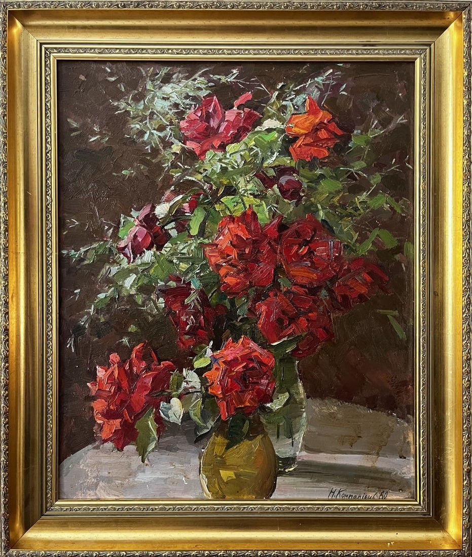 Oil painting Red roses Kompaniets-Kianchenko Nadezhda Dmitrievna (1 of 9)