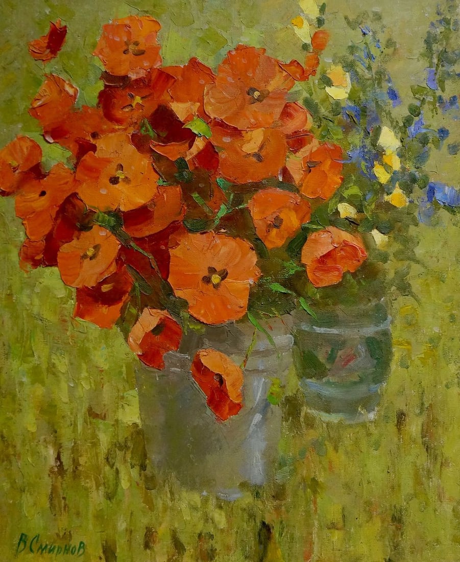 Oil painting Poppies Smirnov Valentin Sergeevich (1 of 10)