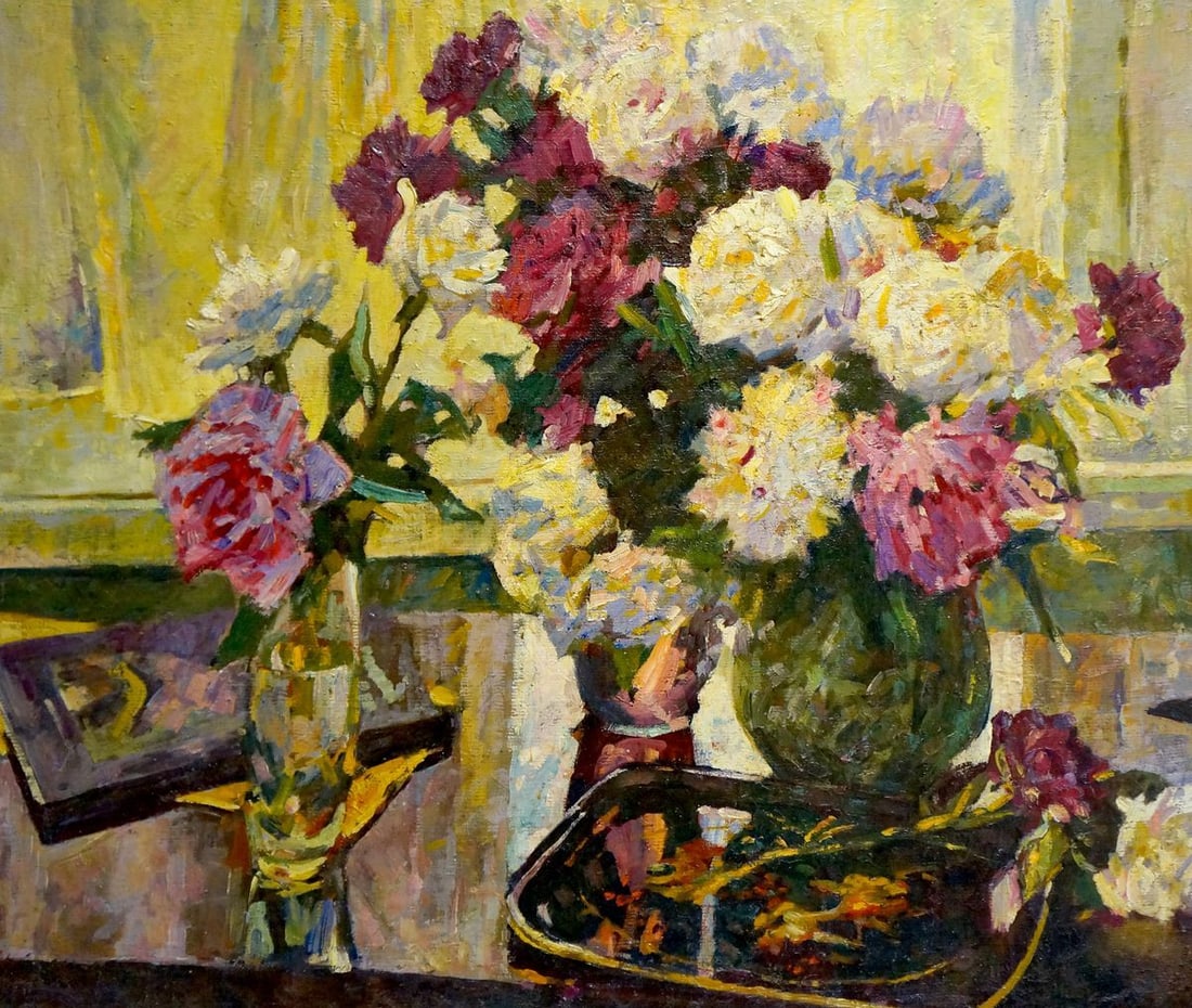 Oil painting Peonies Logvinyuk Alexander Semenovich (1 of 10)